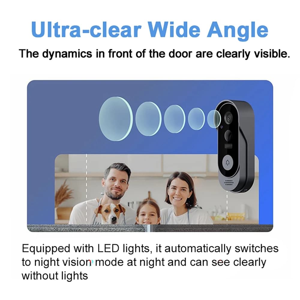 Sonnette intelligente sans fil avec interphone vidéo