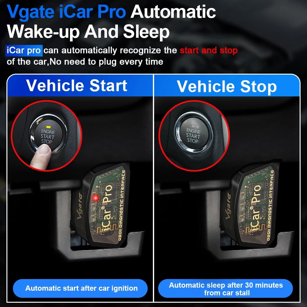 Vgate ICar Pro Bluetooth 4.0 OBD 2 ELM327 V2.3 ICar2 OBD2 Scanner ELM 327 ODB2 pour Android/IOS, outil de diagnostic automobile