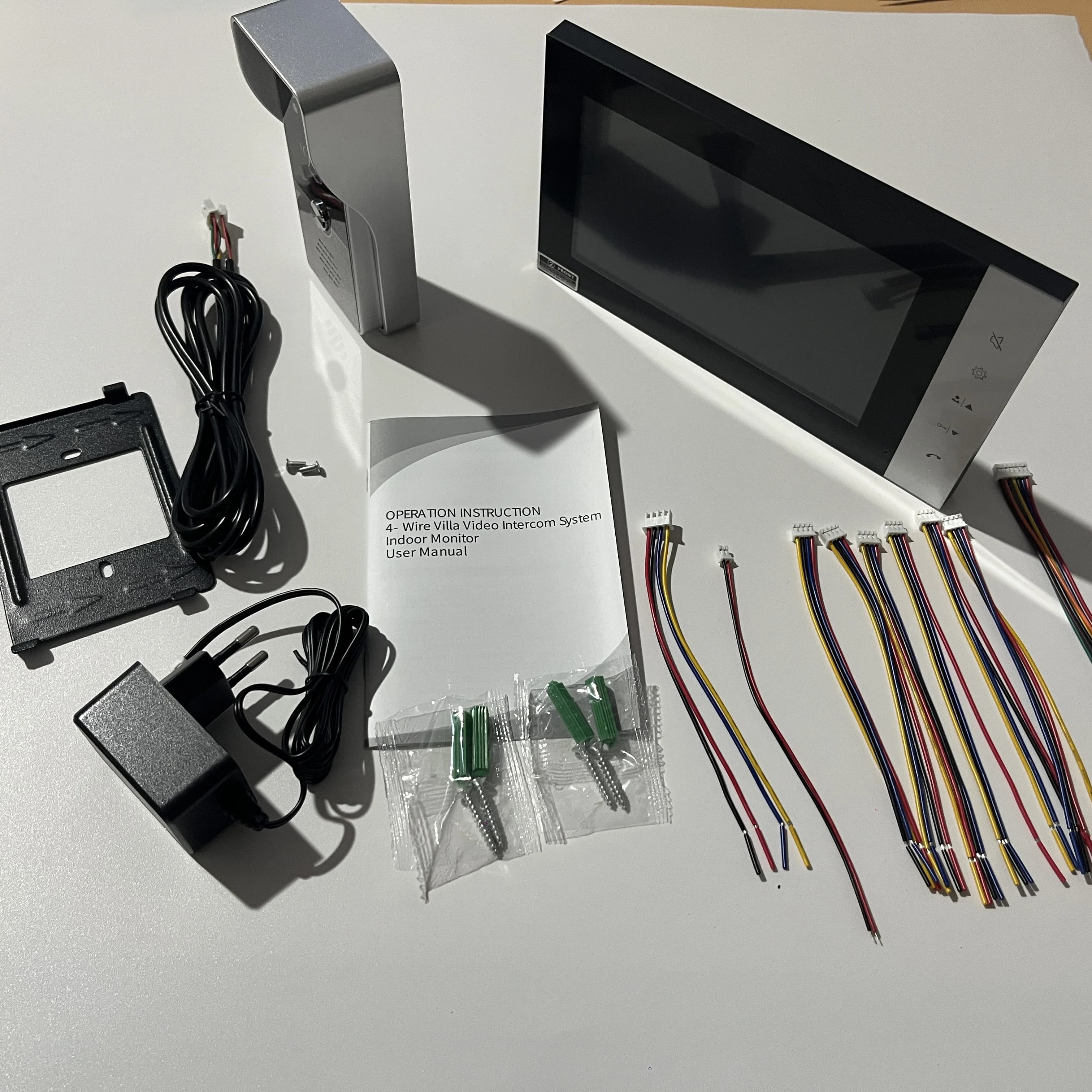 Interphone vidéo filaire 4 fils 7 pouces avec déverrouillage