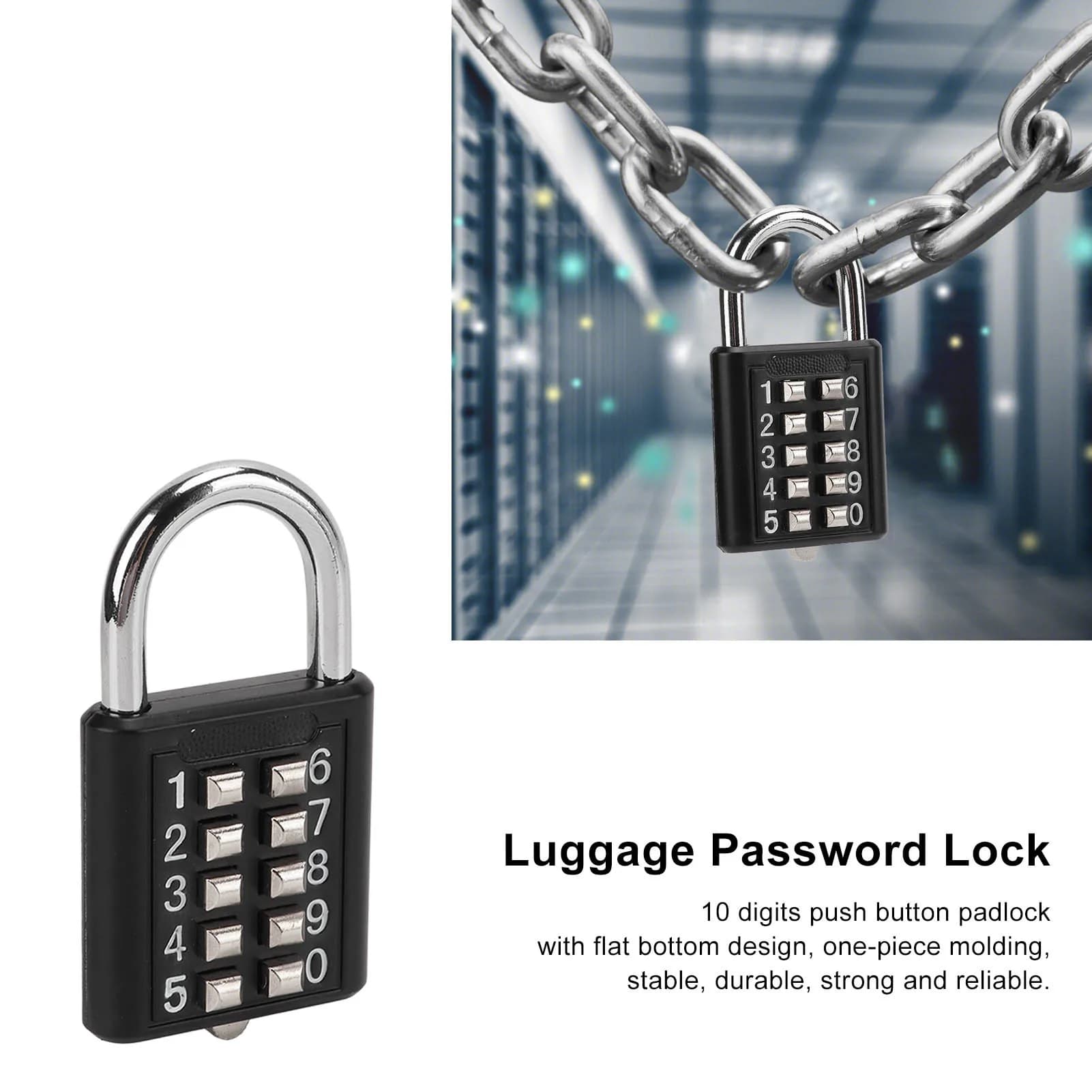 Cadenas de sécurité extérieur à 10 chiffres