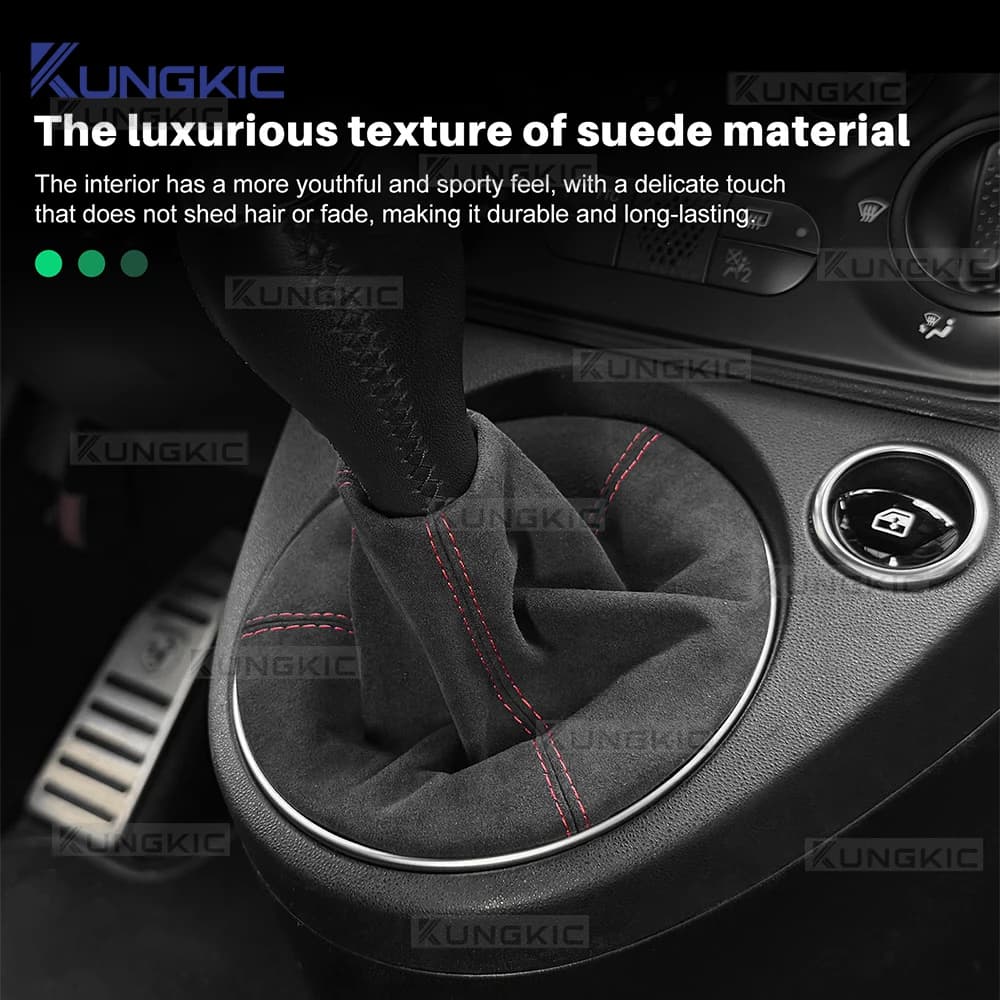 Housse de levier de vitesse en daim pour Fiat 500 2011-2024 Abarth 595 695 2016 2017 2018 2019 2020 2021 2022 2023 2024