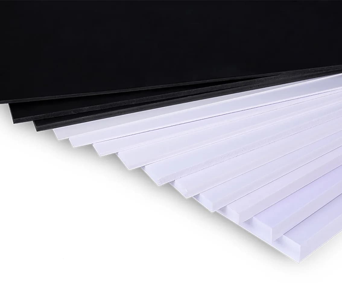 Panneau de mousse PVC blanc/noir