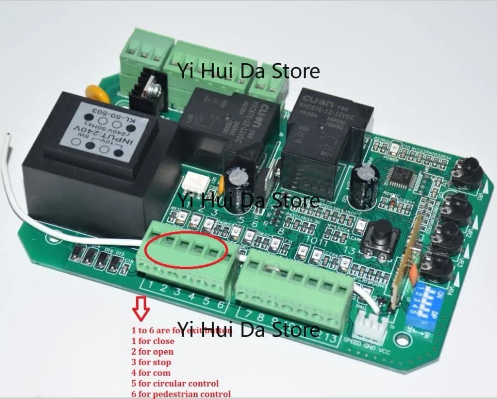 Carte de commande de circuit imprimé (PCB) pour moteur d'ouvre-porte coulissante PY600acn avec interrupteur de fin de