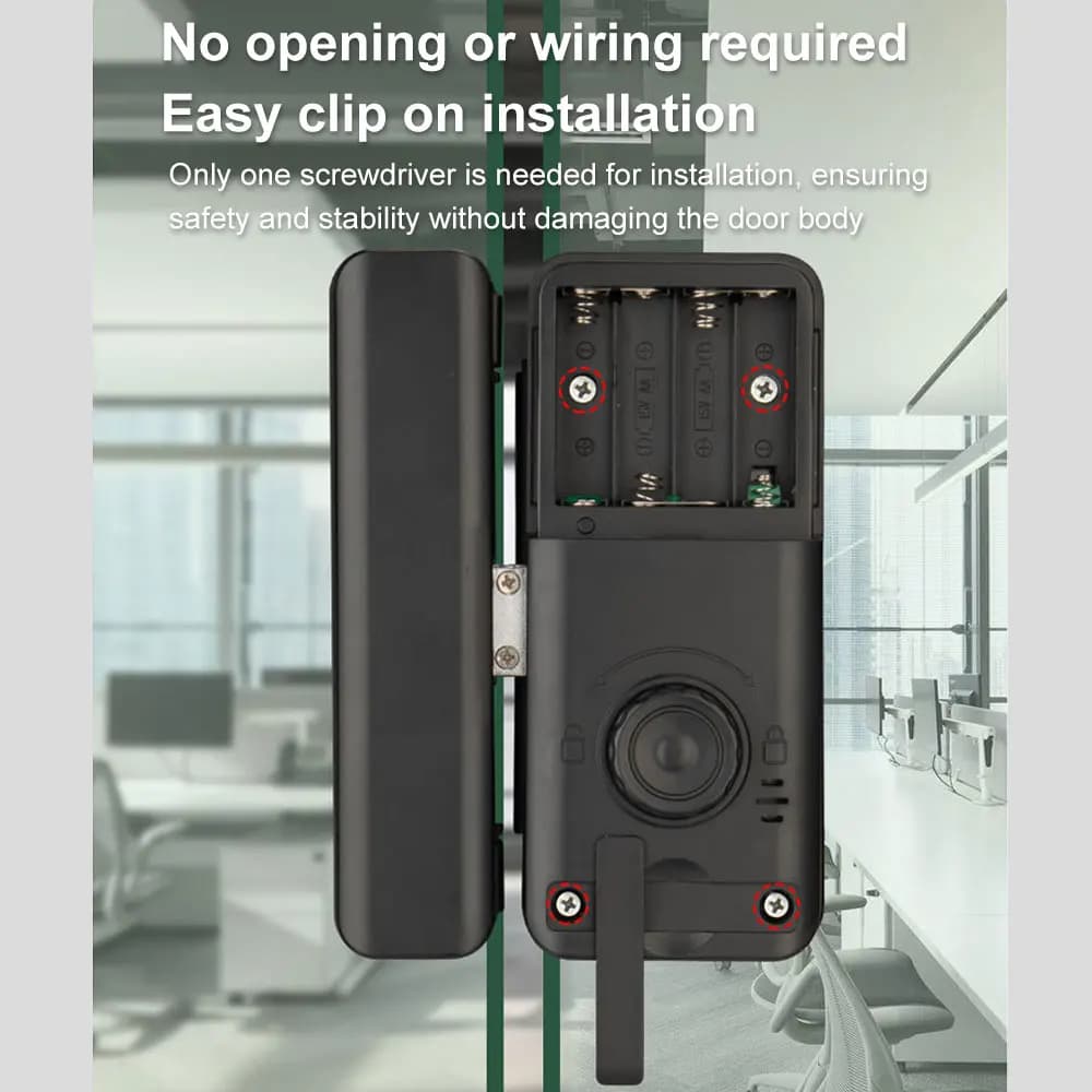 Serrure Intelligente de Porte en Verre Biométrique Bluetooth APP avec Empreinte Digitale