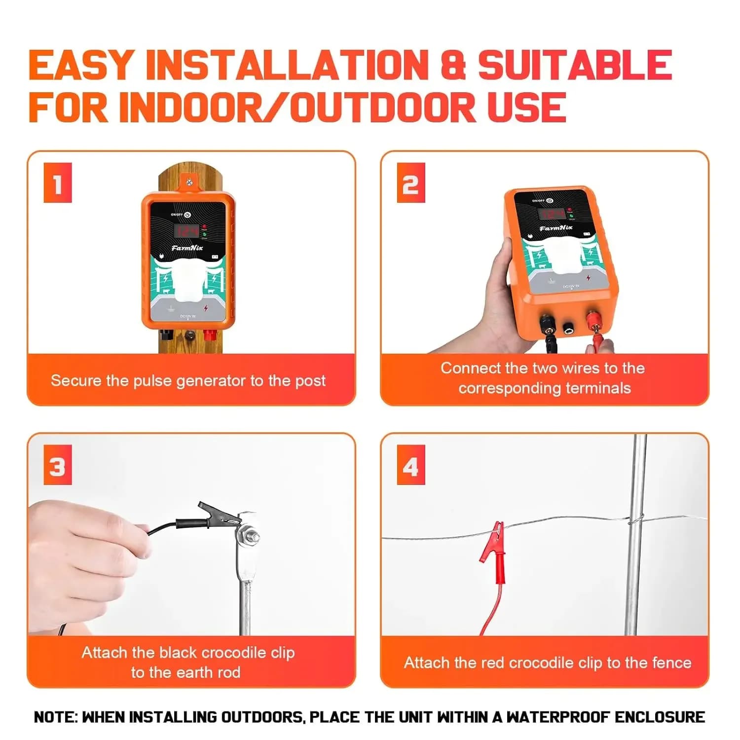Électrificateur de clôture électrique 15 miles/24 km