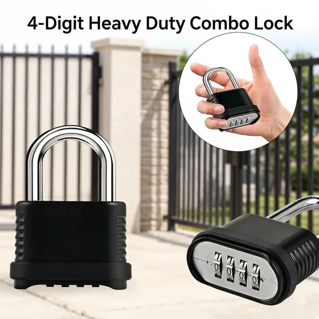 Cadenas à combinaison robuste à 4 chiffres