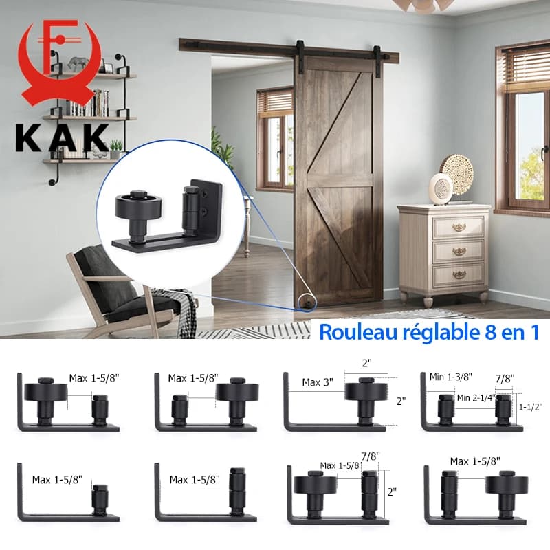 KAK – glissières de porte coulissante 8 en 1