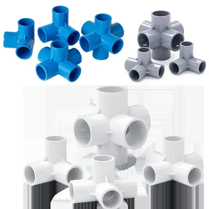 Connecteurs tridimensionnels de tuyaux en PVC