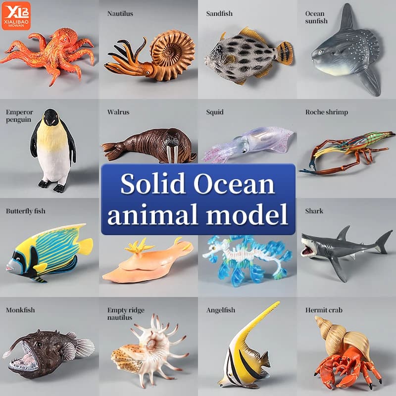 Figurines d'action du monde sous-marin Sea Life, baleine, requin, poulpe, pingouin, jouet éducatif en PVC pour enfants, modèle Animal marin océan
