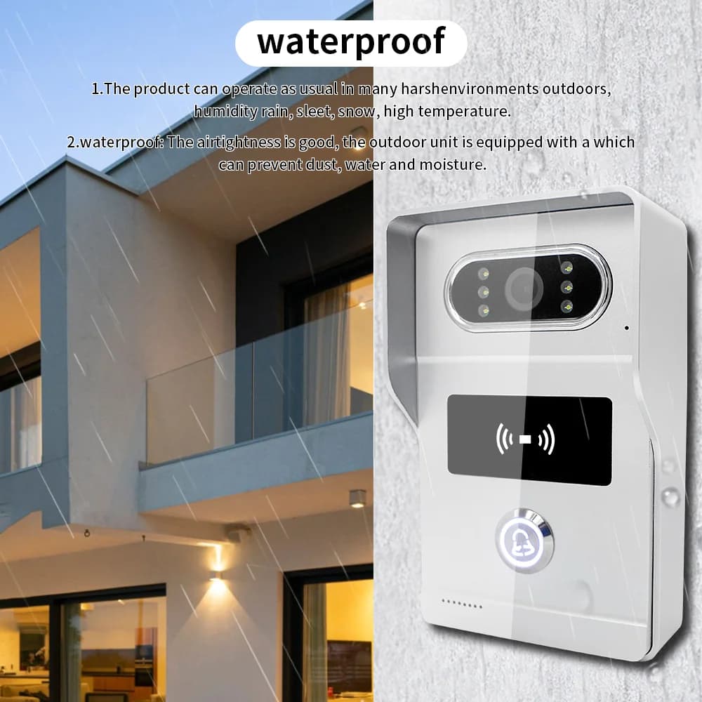 ANJIELO 1080P Tuya système d'interphone vidéo IP 10 pouces écran tactile Wifi POE sonnette filaire pour Villa contrôle d'accès RFID plat