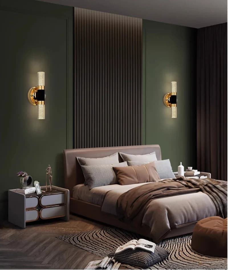 salle de bain Lampes de vanité dorées pour miroir, appliques murales modernes, abat-jour pour chambre à coucher, couloir, 2 luminaires HOLight, sur miroir decoration murale applique murale interirieur