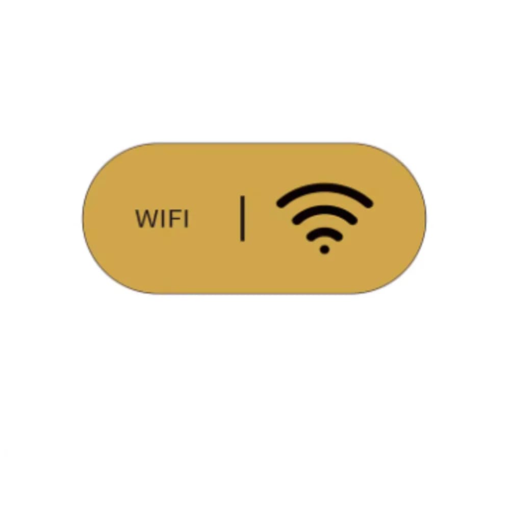 Signalisation acrylique dorée pour hôtel/maison d'hôtes/appartement/bureau, rappel d'équipement d'incendie, panneau d'invite chaud WiFi