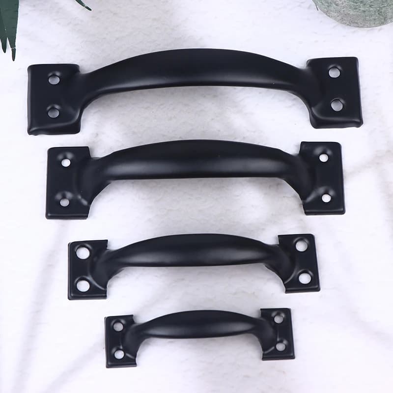 Poignée de porte coulissante en fer avec vis pour porte de grange