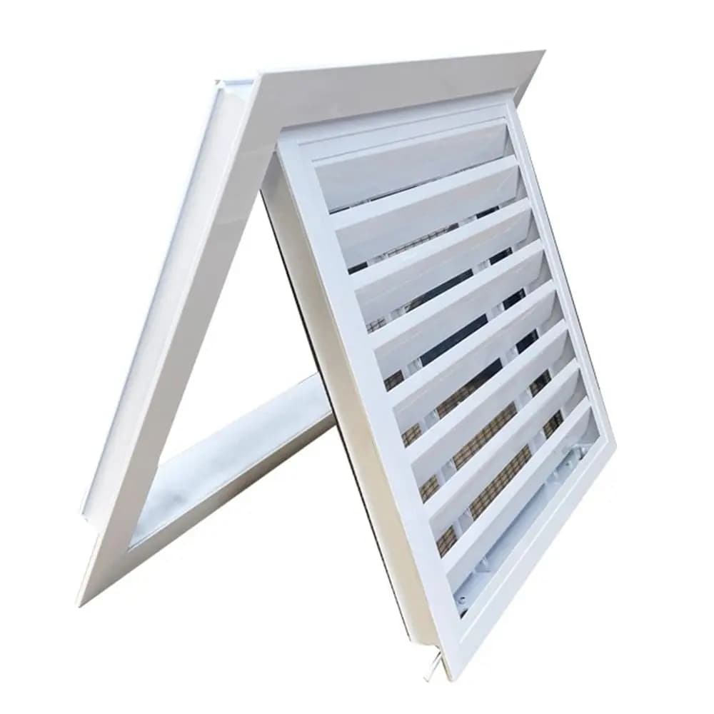 Nouvelle grille d'aération en alliage d'aluminium blanche avec grille en maille, couvercle d'aération carré pour murs extérieurs