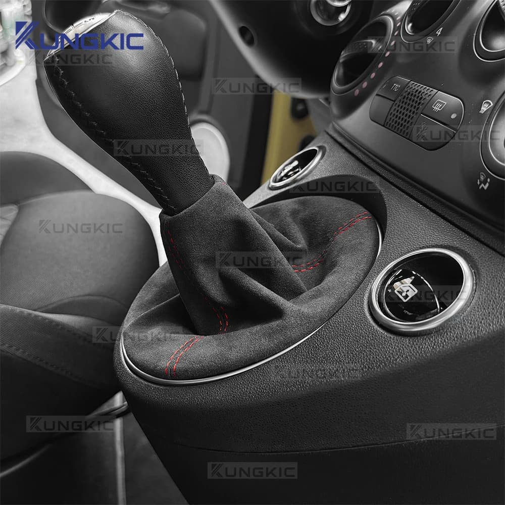 Housse de levier de vitesse en daim pour Fiat 500 2011-2024 Abarth 595 695 2016 2017 2018 2019 2020 2021 2022 2023 2024
