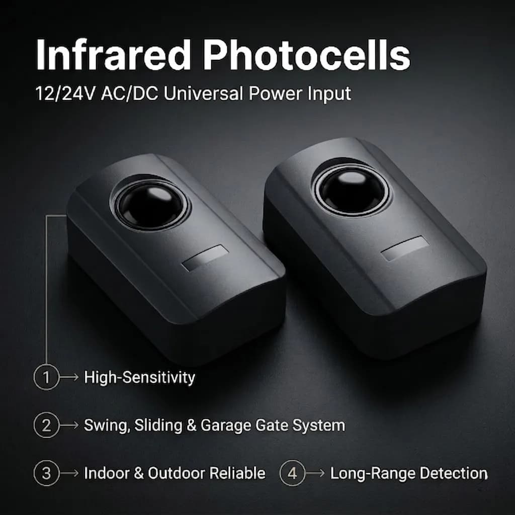 Détecteur infrarouge de sécurité automatique 12V 24V AC/DC pour portail, capteur de faisceau photoél