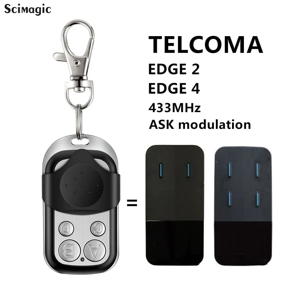 TELCOMA EDGE 2 EDGE 4 Télécommande de garage 433,92 MHz Porte-clés à code fixe