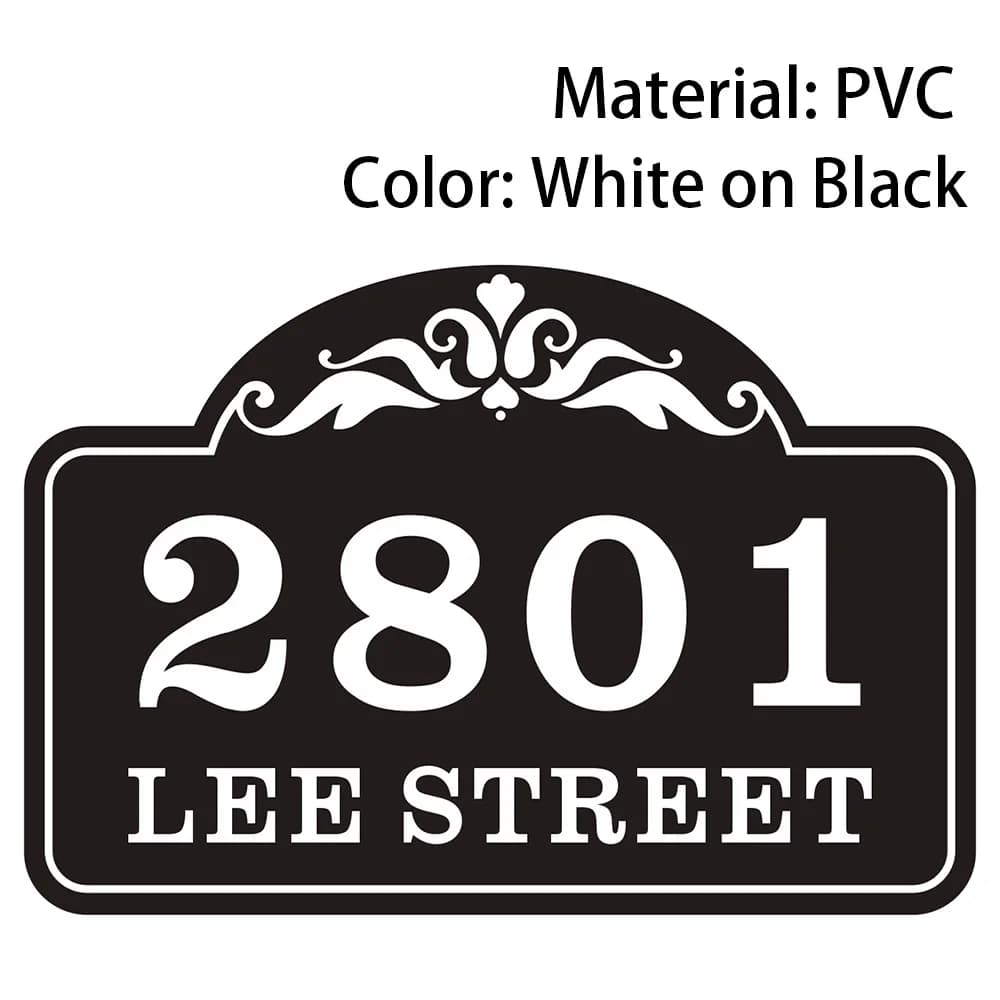 Plaque d'adresse personnalisée en PVC acrylique avec option réfléchissante, numéros de maison, panne