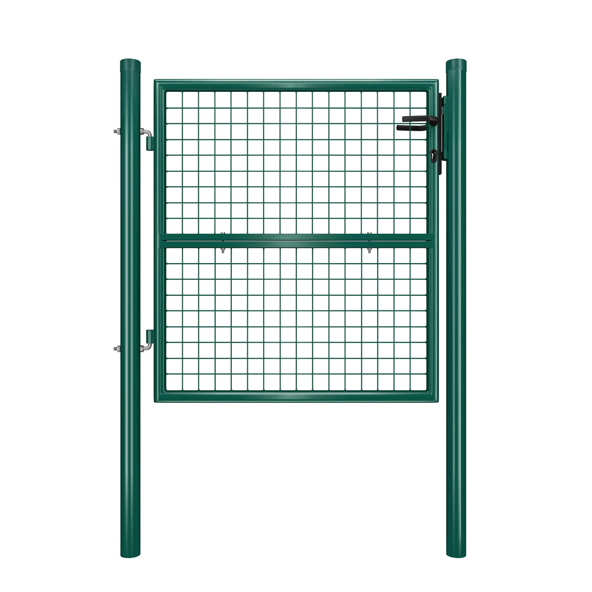 Porte de clôture de jardin en maille d'acier galvanisée avec poignée de porte de serrure et porte de