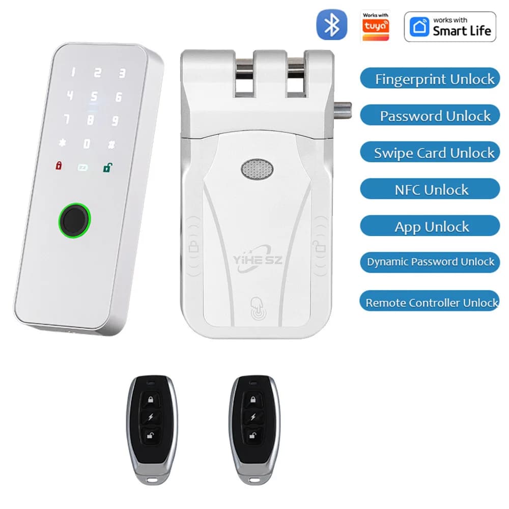 YiHESZ serrure de porte avec mot de passe par empreinte digitale 433Mhz télécommande serrure intelli