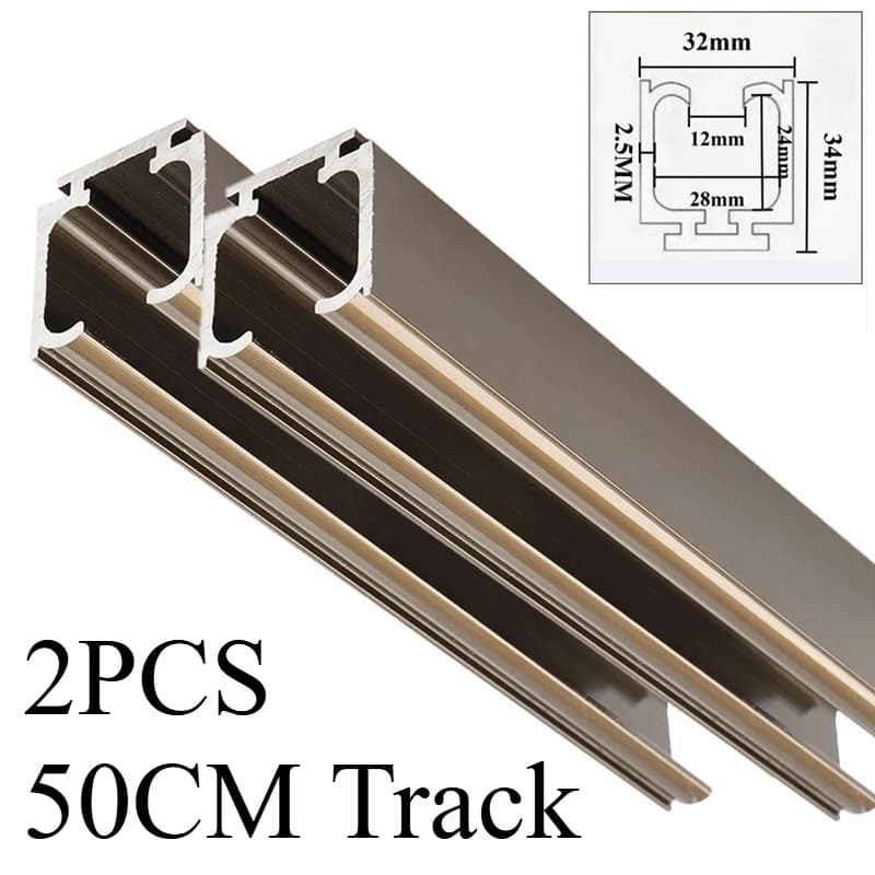 Amortisseur hydraulique bidirectionnel pour porte coulissante, roulement à rouleaux pour rail suspen
