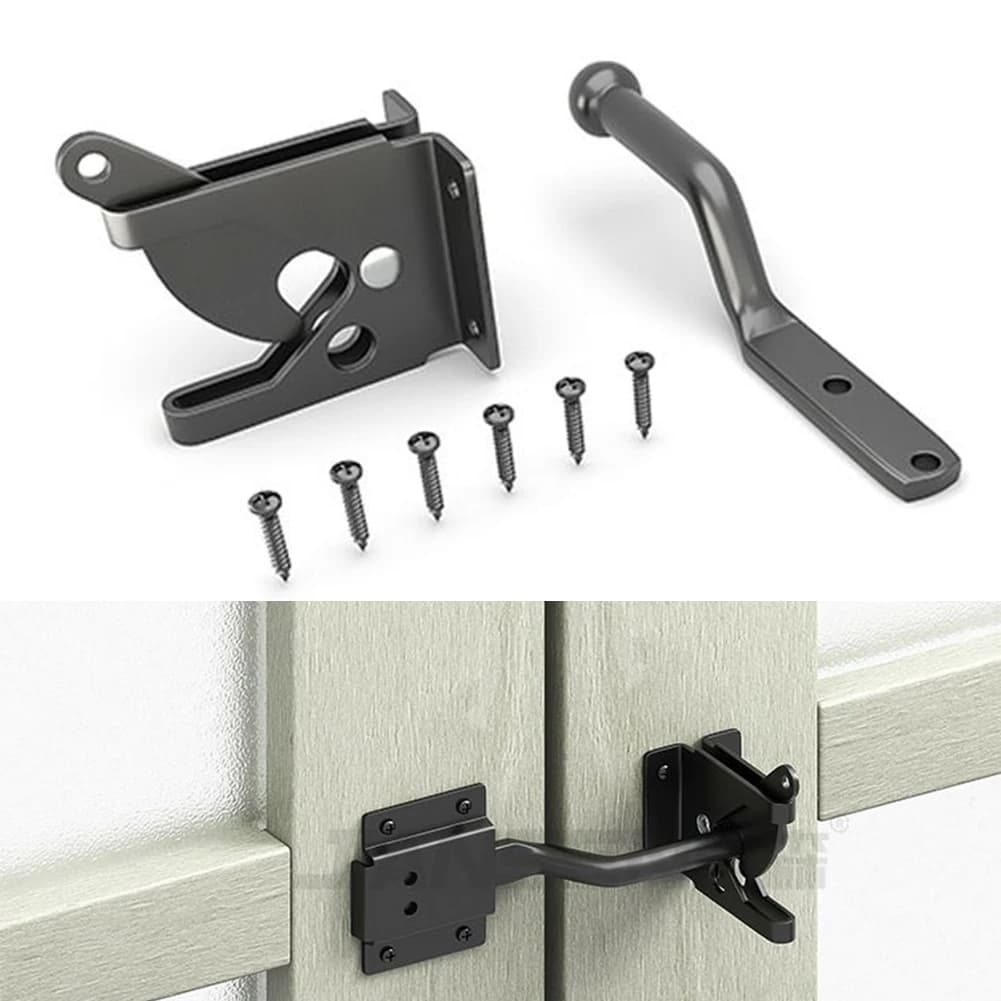 Loquet de portail automatique avec pêne en acier au carbone pour clôture de pâturage, jardin et ferm