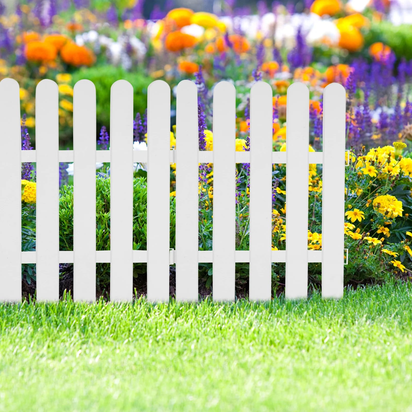 2 pièces garde-corps blanc clôture en plastique bord de jardin panneaux décoratifs PVC aménagement p