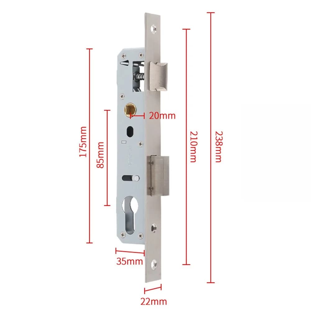 Serrure de porte universelle en aluminium 8520/8525/8530/8535, quincaillerie de porte extérieure sim
