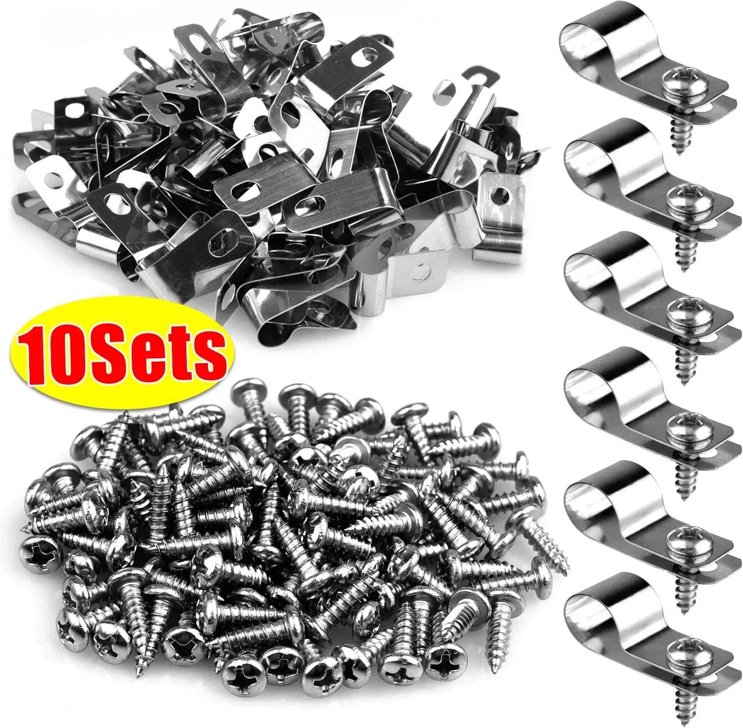 Clips de fil en acier inoxydable, serre-câble, clôture métallique, montage de bétail, fixation de câ
