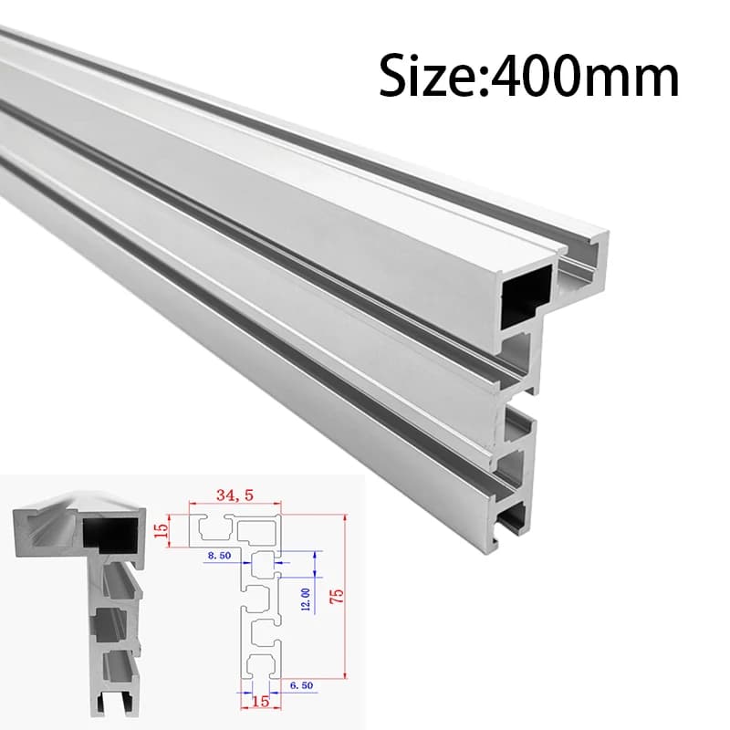 Clôture profilée en aluminium 40/60/80/100CM, Type 75, piste à onglet, support en T, supports coulis