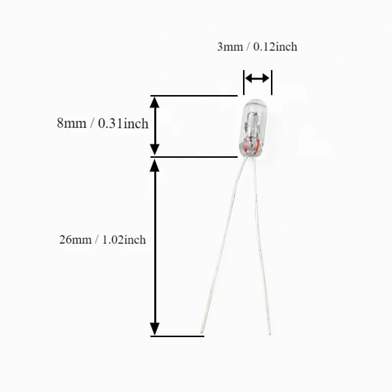 50 pièces 5mm 4mm 3mm clair 12V Mini ampoule de blé riz ampoules bouton de commutation ampoules indi