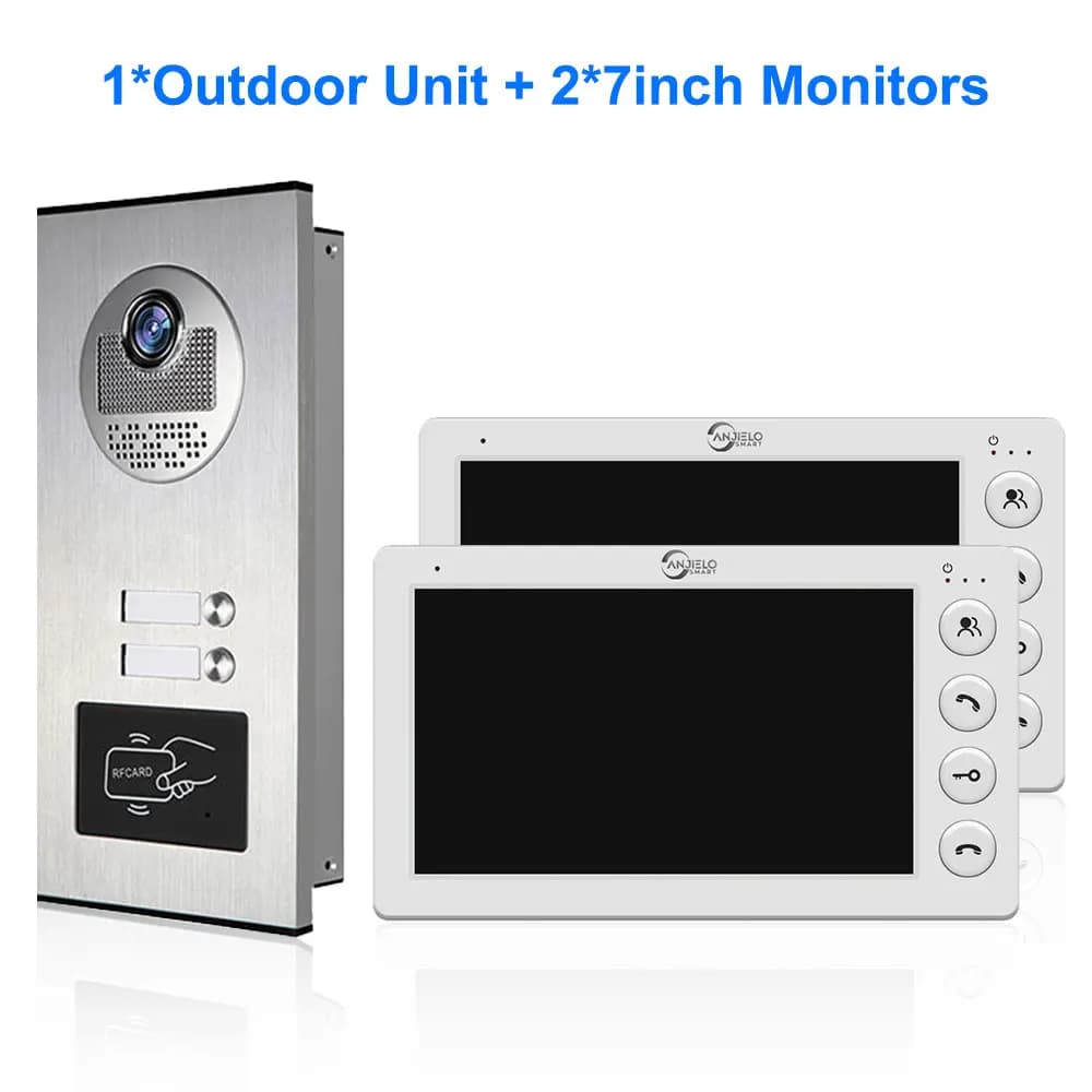Interphone vidéo filaire, sonnette vidéo multi-appartements, déverrouillage de carte RFID, 4, 7 pouc