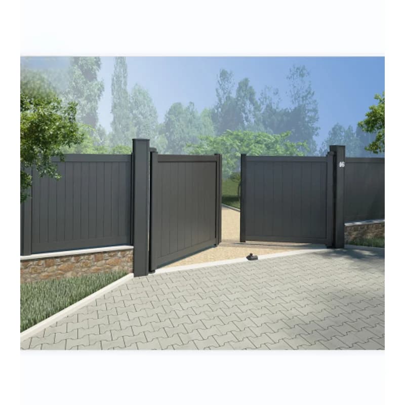 Porte de jardin en aluminium, porte automatique de confidentialité pour maison, nouveau design, port
