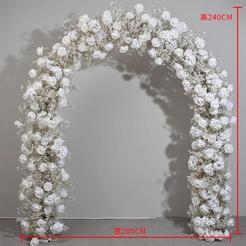 Arc de roses Gypsophila artificielles en forme de U, 240CM, boule de mariage, porte de bienvenue, sa