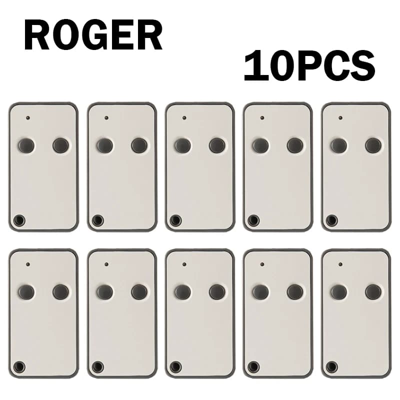 Lot de 10 télécommandes à code tournant 433 MHz pour portail/porte de garage ROGER E80 TX52R TX54R H