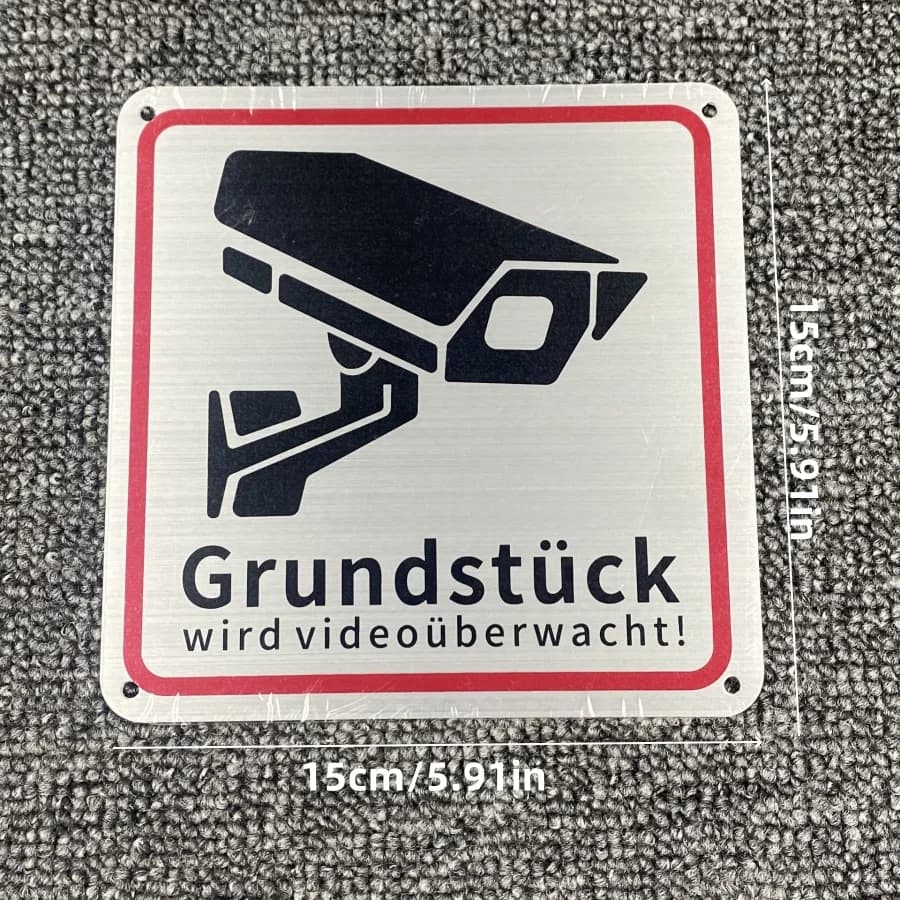 Panneau d'avertissement de Surveillance allemand, zone de Surveillance intérieure et extérieure, avi