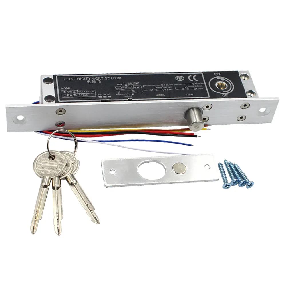 Fail Secure 12V serrure à boulon électrique clé manuelle déverrouiller le cylindre normalement ouver