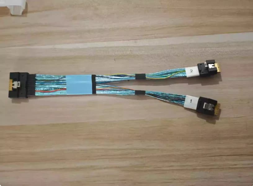 Nouveau câble fin de données du serveur SAS4.0 1 à 2 SFF-8654 8i-4i NVMe PCIe 4.0