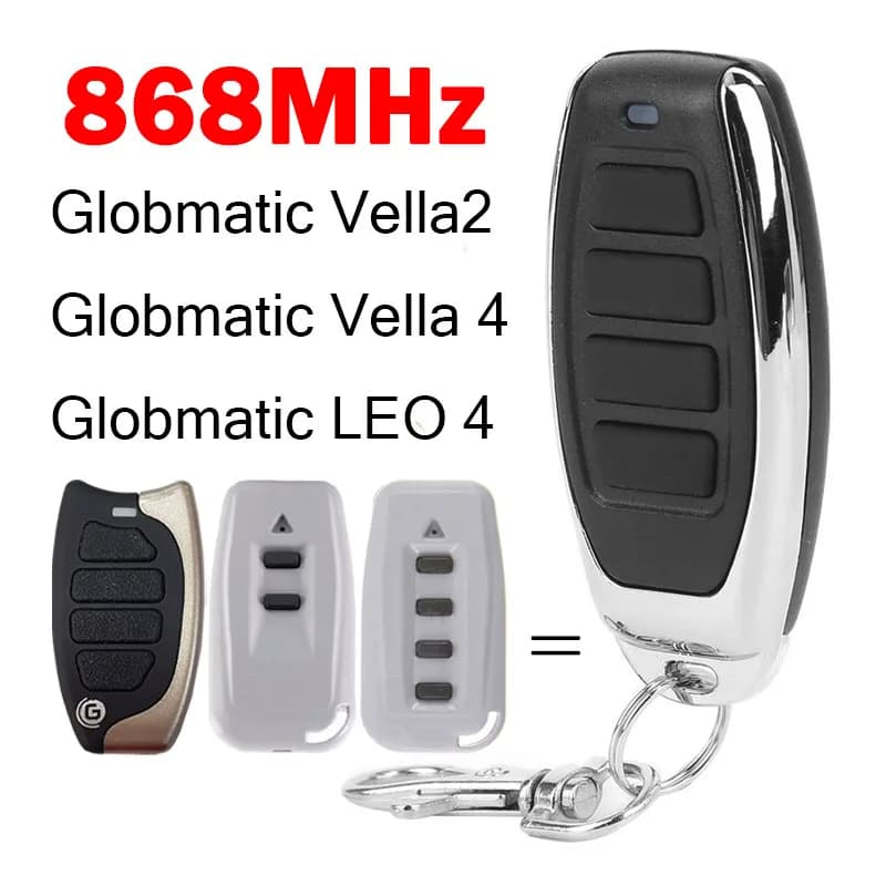 Globmatic Télécommande de garage 868MHz Code tournant Vella 2 4 Vella2 Vella4 LEO 4 Contrôle de port