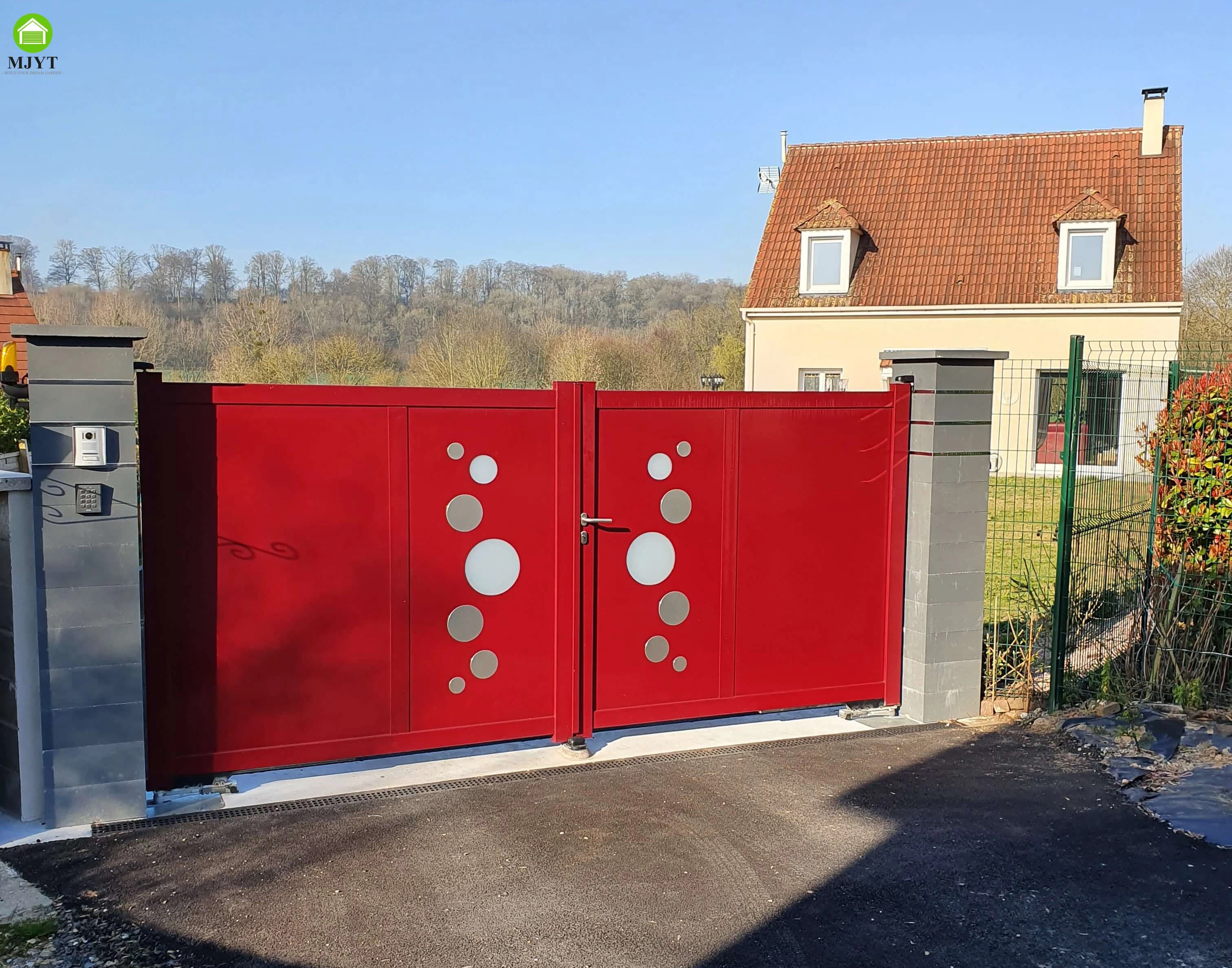 Porte de bâtiment de jardin en aluminium, dernière conception de porte extérieure, porte rotative au