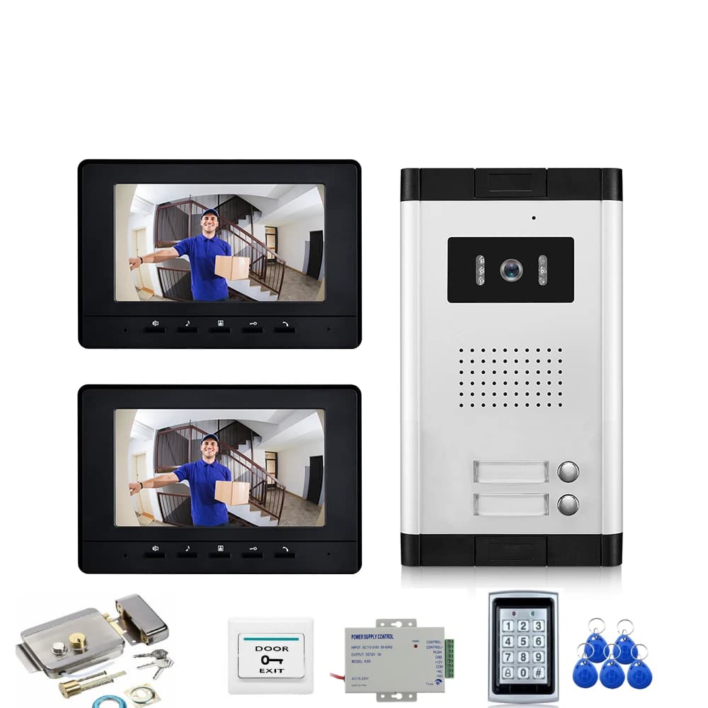 Sonnette vidéo domestique filaire, interphone de sécurité, système d'interphone audio-visuel bidirec