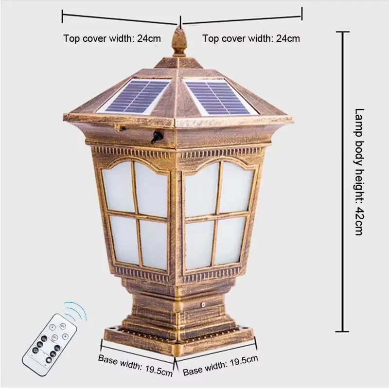 Lampe solaire de poteau, éclairage de jardin étanche, style européen, pour villa, cour, café, lampe