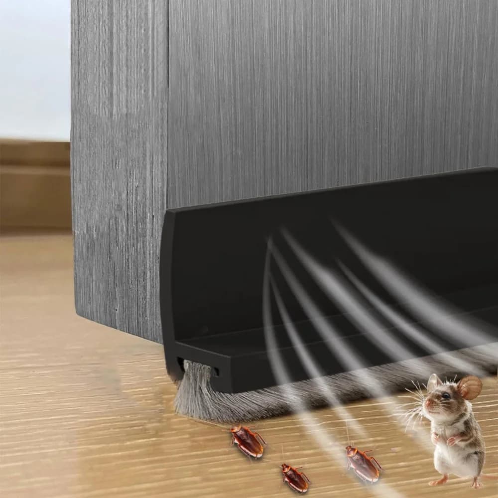 Bande d'étanchéité professionnelle en PVC pour porte, 100 cm, auto-adhésive, anti-insectes, insonori