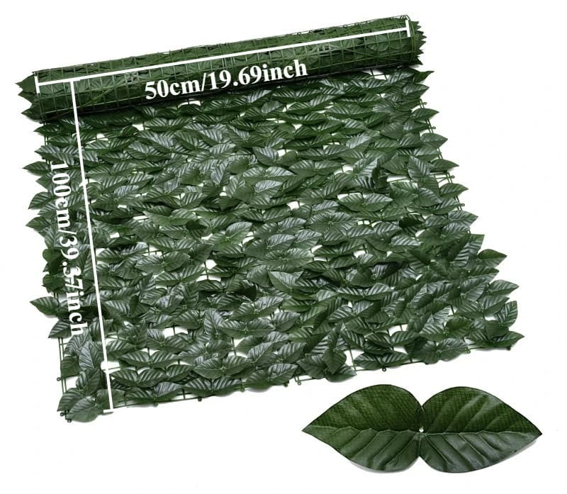 Panneaux de clôture en lierre artificiel, écran vert en plastique pour patios, balcons, jardins, cou