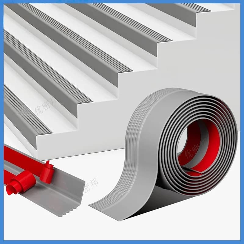 Bande de bordure d'escalier à angle droit en PVC pour extérieur, anti-collision, élargissante, auto-