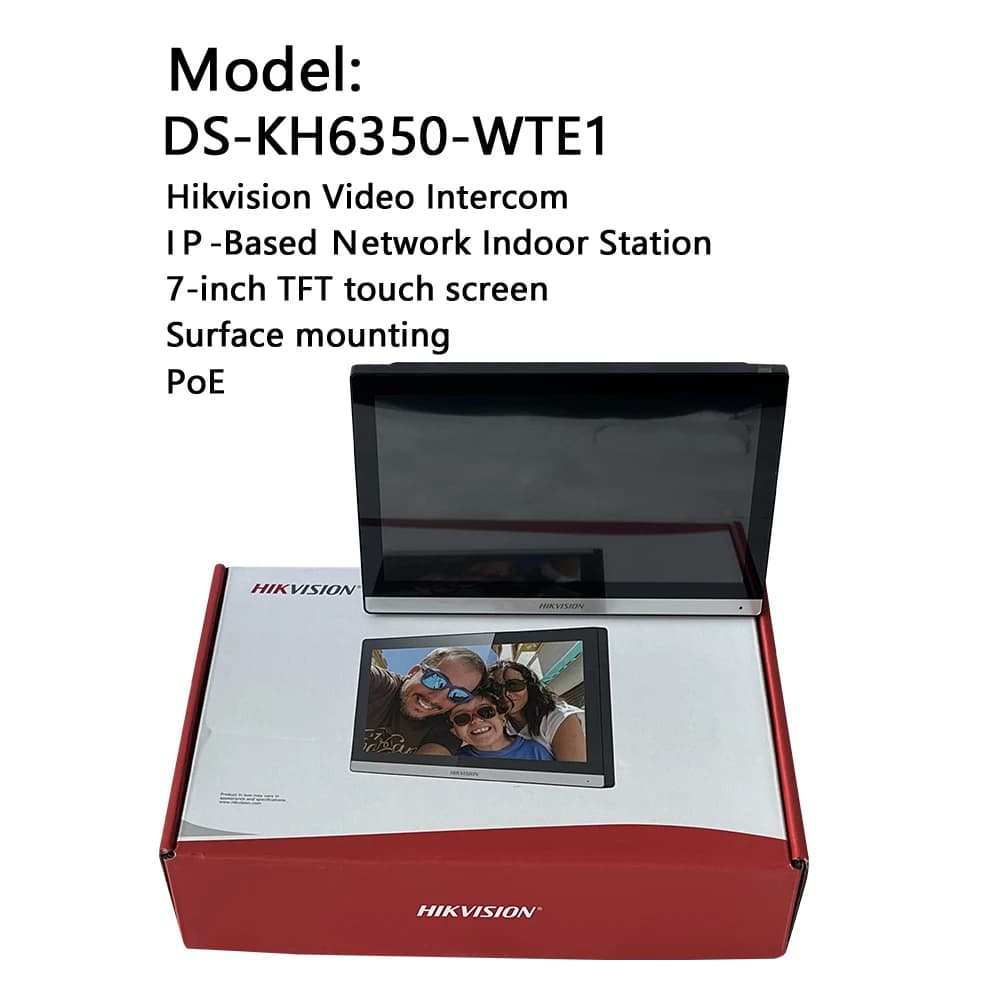 Hikvision DS-KH6350-WTE1 Interphone vidéo Station intérieure basée sur IP Écran tactile IPS 7 pouces
