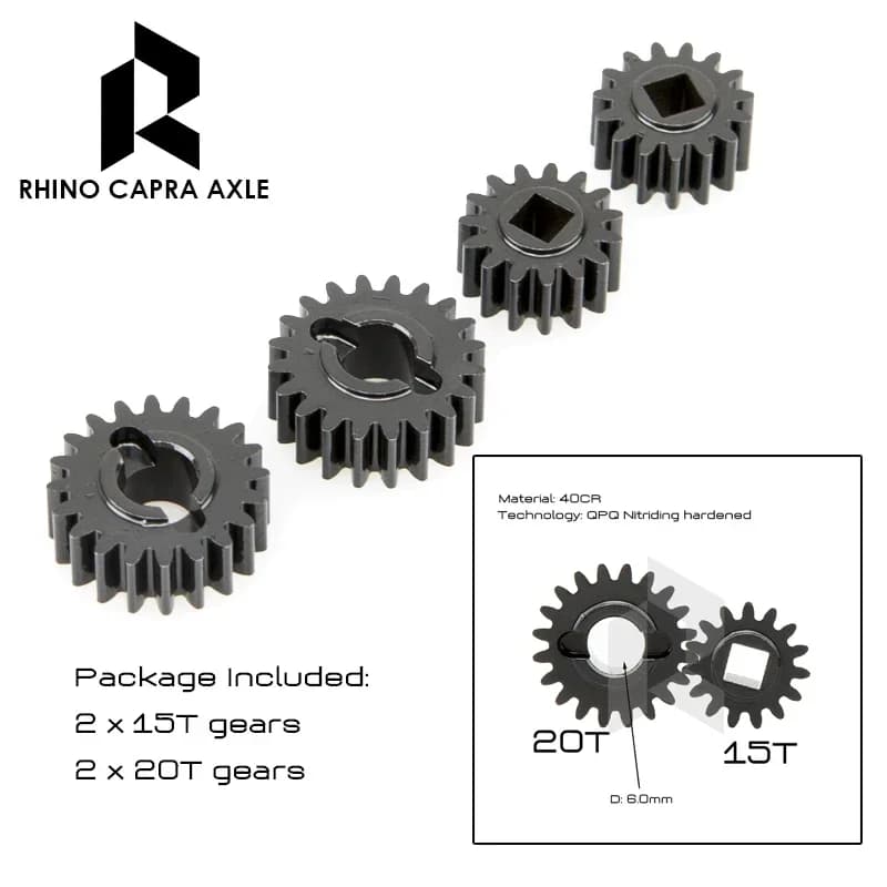 RhinoRC – jeu complet d'essieux de portail en métal, pour voiture sur chenilles axiale 1/10 RC SCX10