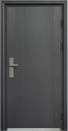 Porte de sécurité d'entrée extérieure en acier d'usine chinoise, porte en acier de conception simple