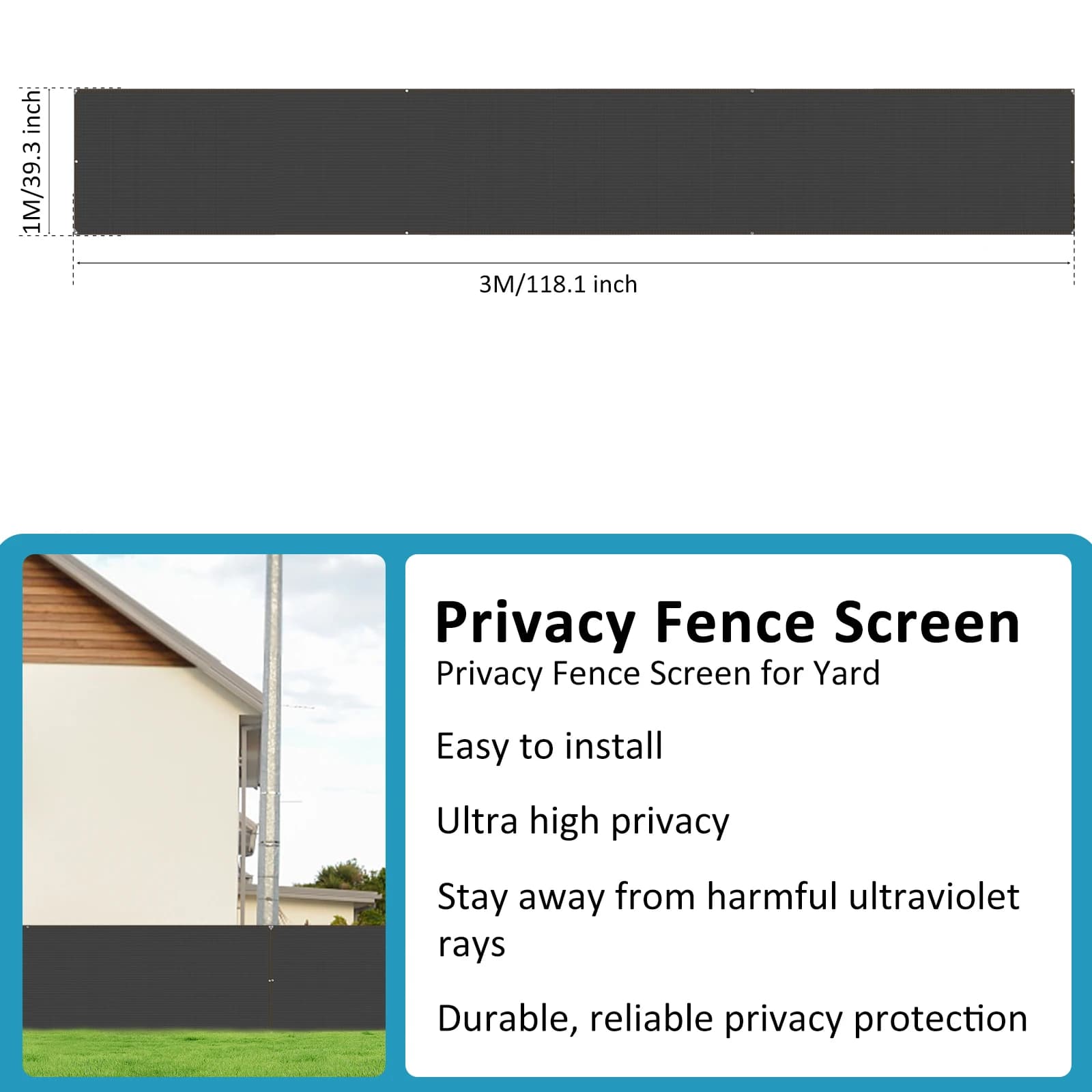 Couverture d'écran de confidentialité pour balcon, panneaux de clôture de confidentialité, décor de