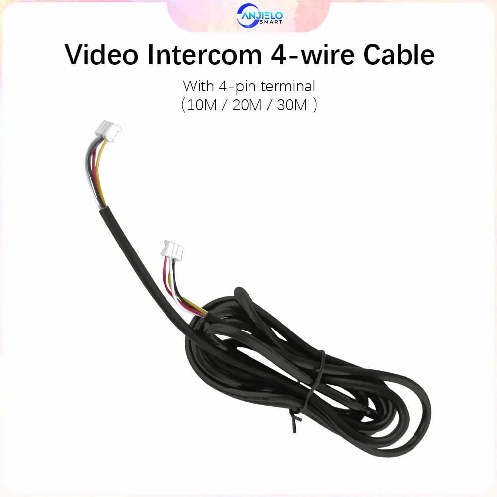 ANJIELO Câble de système d'interphone vidéo à 4 fils avec terminal à 4 broches Connecteur mâle 10M 2